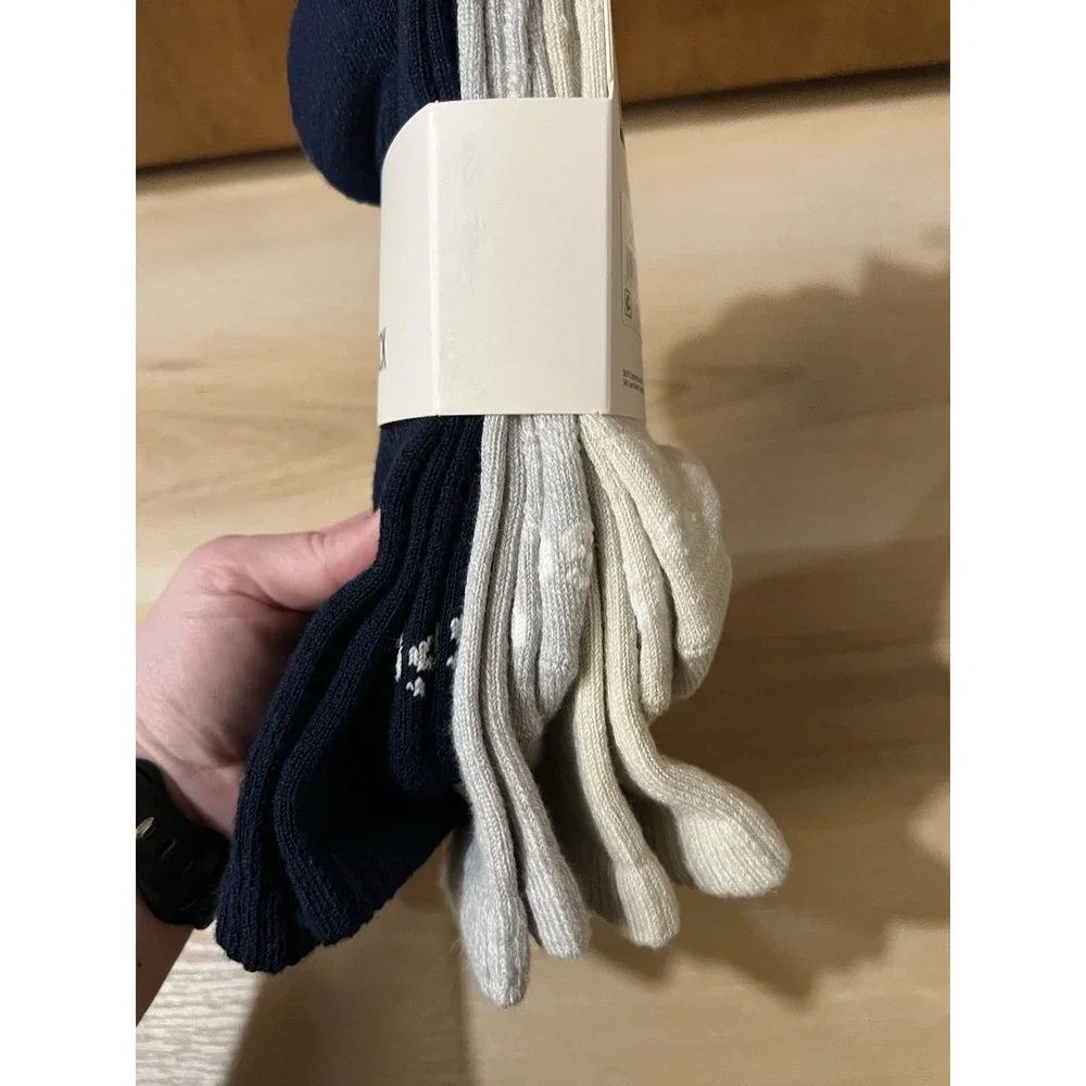 DSG Large (Women's 10+/Men's 8-13) 3‎ Pack Crew Socks Navy Gray Sand